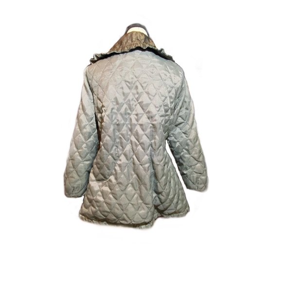 Drawstring Bottom & Waist  Zip Up Metallic Jacket Size M Brown - Picture 4 of 9